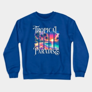 Tropical Paradise Vertical Bars Crewneck Sweatshirt